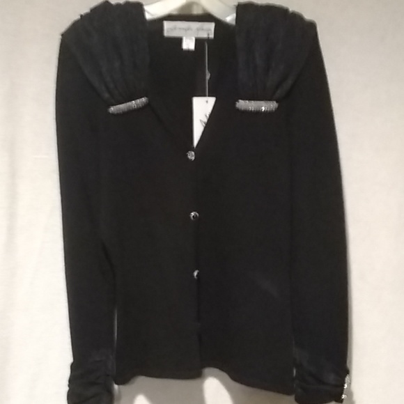 Black Dressy Sweater 70%Wool/Rayon - Picture 1 of 3